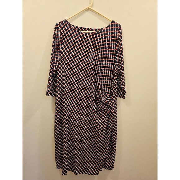 NWT Women's Talbots Woman Petites Geometric Faux Wrap Midi Dress Size 3XP - Picture 1 of 8